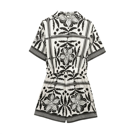 Versatile woven Cuban collar jumpsuit shorts - V.I.P Digital Presence