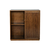 Medieval side panel with 2 sliding doors and solid wood decorative strips, storage cabinet - V.I.P Digital Presence