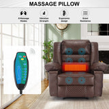 Breathable Leather Massage Recliner Chair Manual Living Room Reclining Sofa - V.I.P Digital Presence