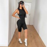 Sports style high elasticity solid color shorts jumpsuit - V.I.P Digital Presence