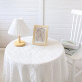 Mantel de encaje blanco estilo Ins, mantel de café, foto artística, tejido retro francés 