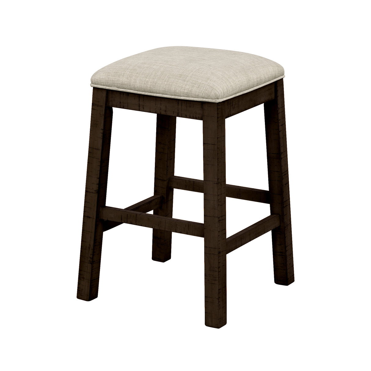 TOPMAX 4 Pieces Counter Height Table with Fabric Padded Stools, Rustic Bar Dining Set with Socket, Brown - V.I.P Digital Presence