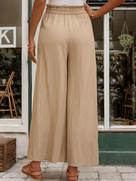 Perfee Frill Wide Leg Pants - V.I.P Digital Presence