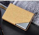Itapkris Business ID Credit Card Holder For Women Men Fashion Brand Metal Aluminum Card Case PU Leather Porte Carte - V.I.P Digital Presence