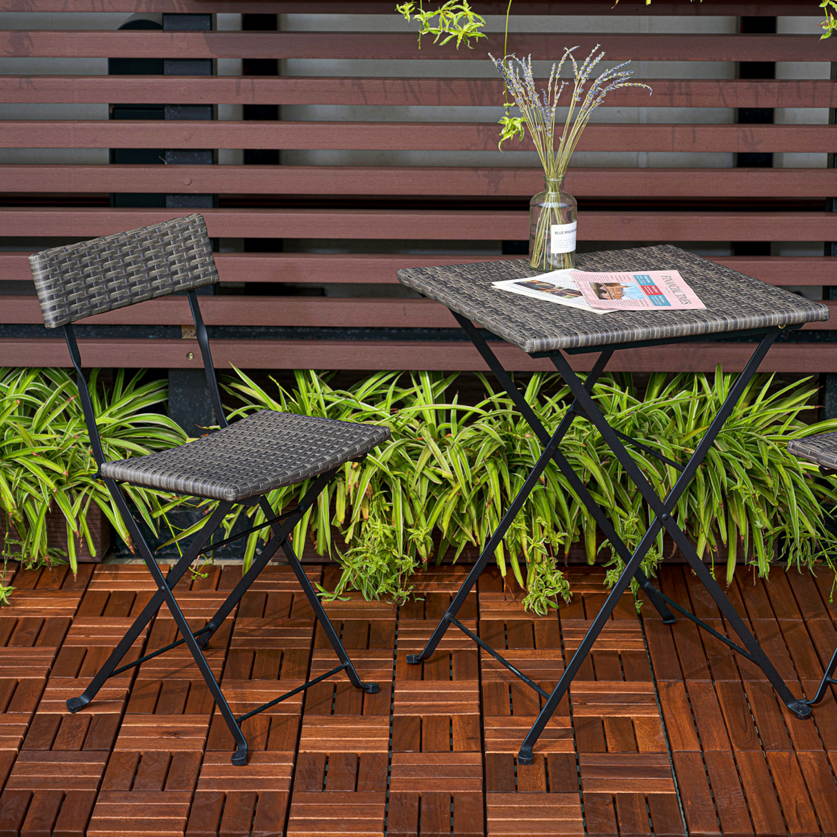 Acacia interlocking deck tile grid pattern, 10 pieces of 12 inch x 12 inch square brown Acacia hardwood outdoor flooring - V.I.P Digital Presence