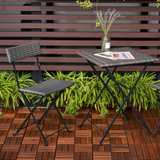 Acacia interlocking deck tile grid pattern, 10 pieces of 12 inch x 12 inch square brown Acacia hardwood outdoor flooring - V.I.P Digital Presence