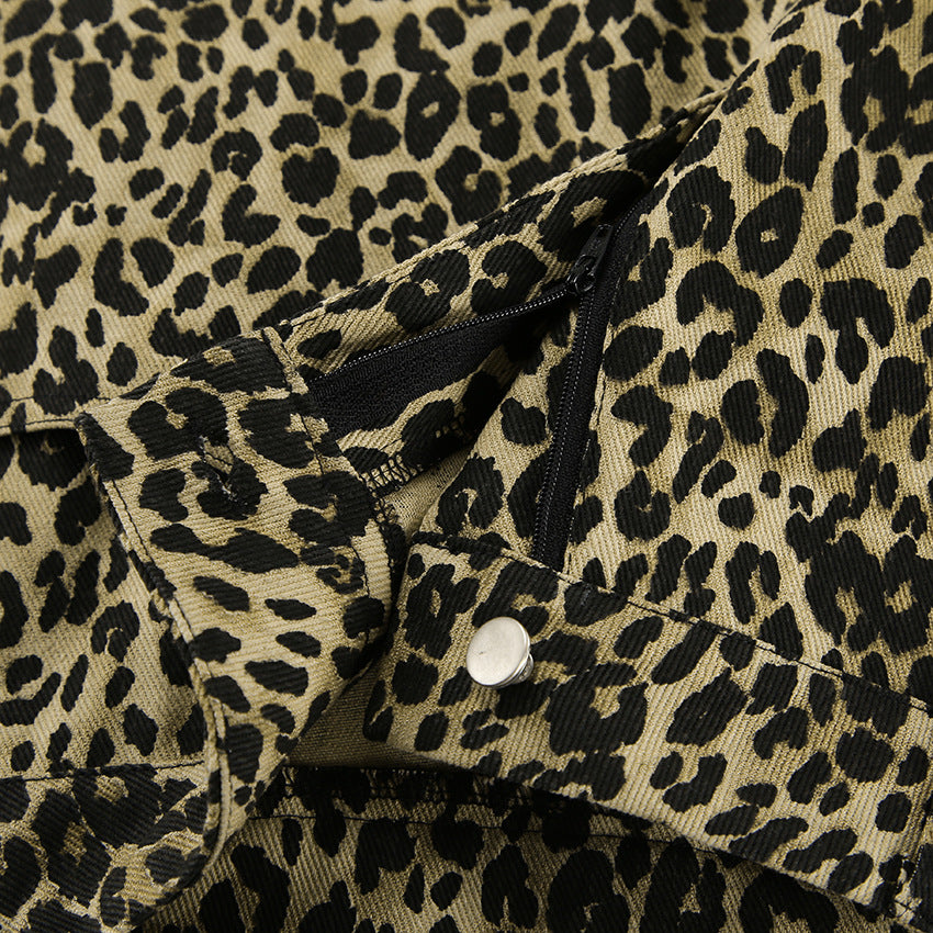 American retro leopard print casual pants with high waist design niche fashion loose and wide leg pants - V.I.P Digital Presence