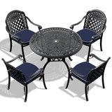 (Cushions In Random Colors)5-Piece Set Of Cast Aluminum Patio Furniture With Cushions - V.I.P Digital Presence