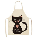 Cat Kitchen Aprons For Women Cotton Linen Bibs Household Cleaning Pinafore Home Cooking Apron kids kitchen barber - V.I.P Digital Presence