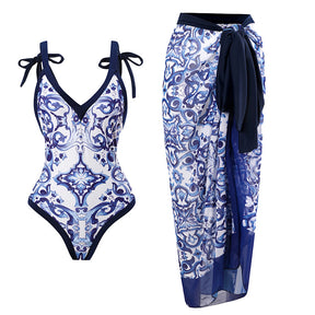 Two-piece one-piece swimsuit with skirt - V.I.P Digital Presence