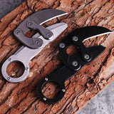 Cuchillo de garra mecánico, portátil, para exteriores, para acampar, supervivencia, de alta dureza, multifunción, de acero, plegable, para exteriores.