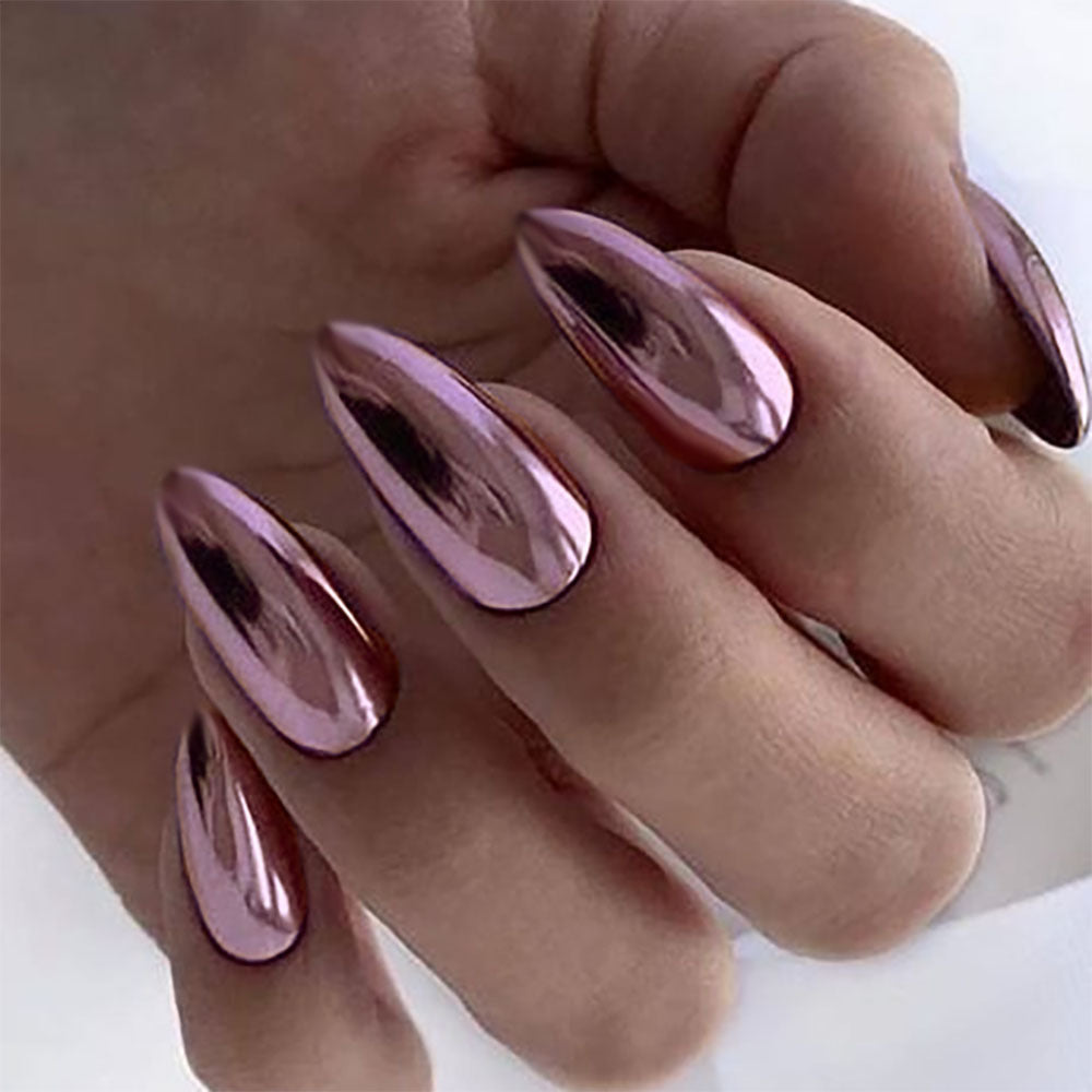 Wearable Nails European and American Style Electroplated Fake Nails Bronze Wearable Patch Manicure Nail Finished Products - V.I.P Digital Presence