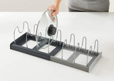 Kitchen Supplies Storage Rack Tabletop Telescopic Pot Cover Rack Kitchen Utensils Storage Rack Drainage Tray Telescopic Drawer Organizer - V.I.P Digital Presence