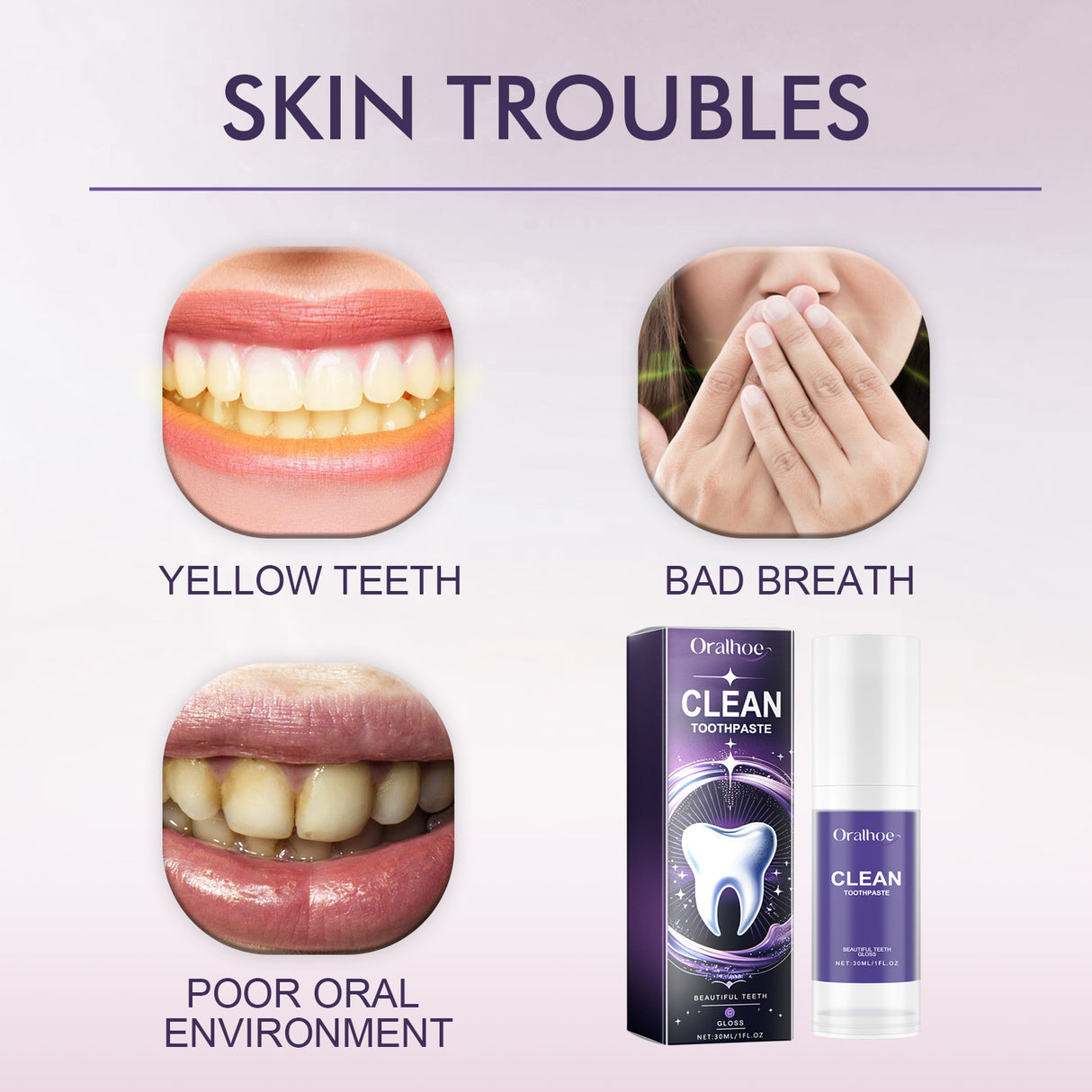 Clean Toothpaste, Teeth Yellow Stains Breath Care Mouth Clean White Toothpaste - V.I.P Digital Presence