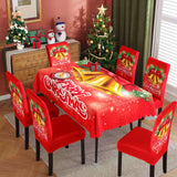 Christmas Waterproof Printed Tablecloth Restaurant Home Printed Chair Cover Christmas Tablecloth Chair Cover Decorative Set - V.I.P Digital Presence