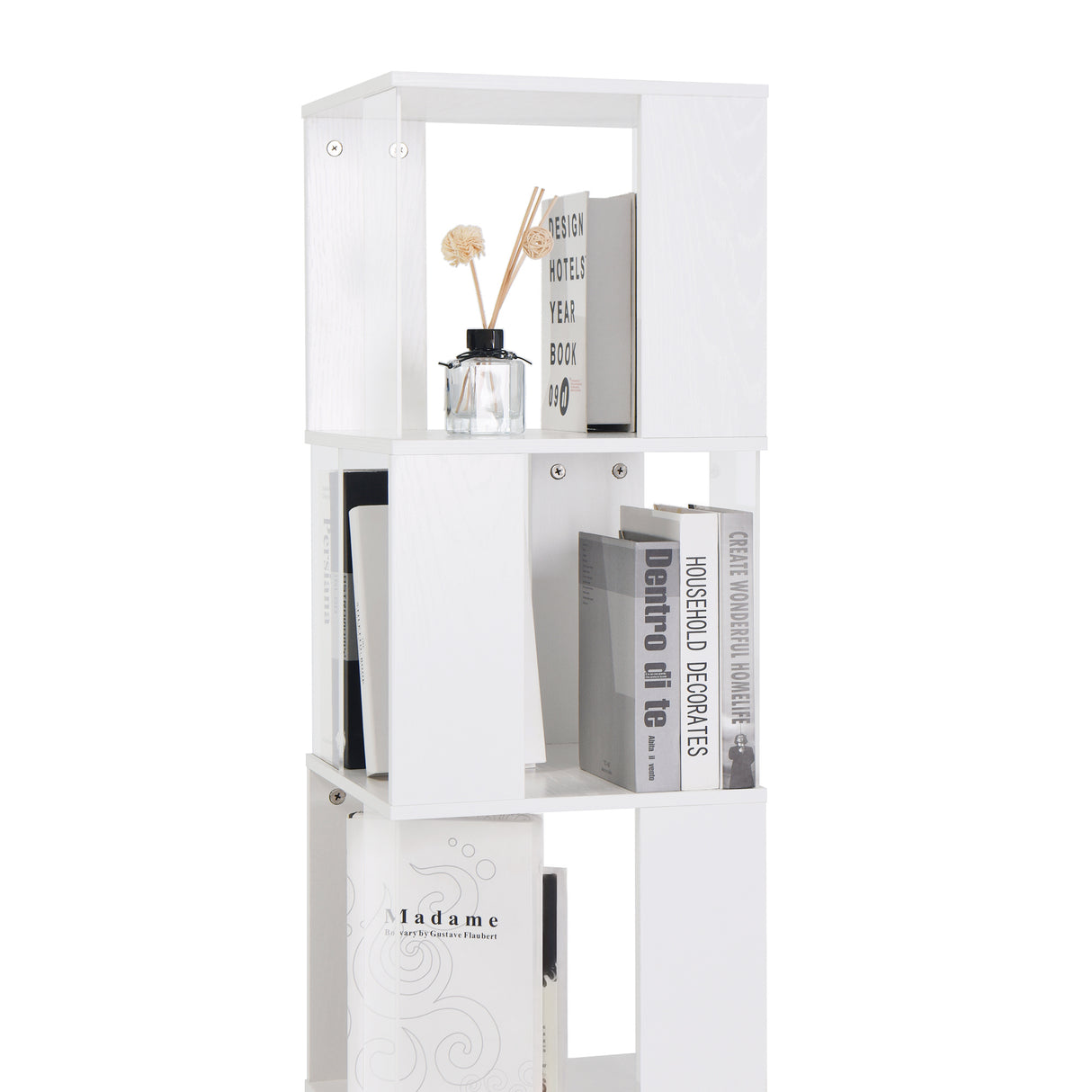 6-layer rotating acrylic board simple bookshelf, multi-functional creative bookshelf for students in the living room - V.I.P Digital Presence