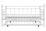 Metal double bed with ear shaft/sturdy/noise reduction/flexible ear shaft/retro style/no need for spring box (LIGHT GREY)
