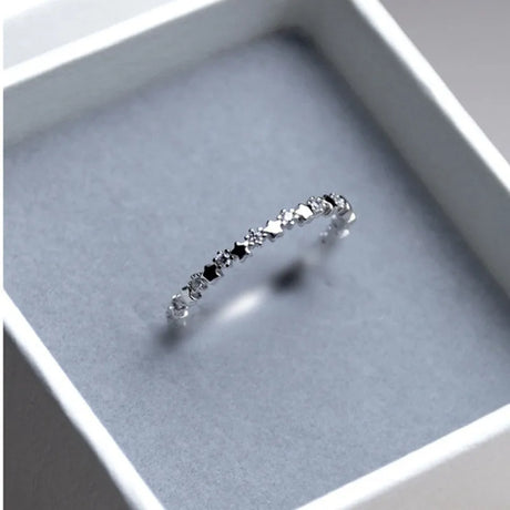 Real 925 Sterling Silver 14K Gold Plating Rings for Women European and American Simple Light Luxury Zircon Ring - V.I.P Digital Presence