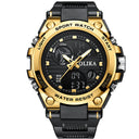 Men's dual display waterproof electronic watch, outdoor sports timing multifunctional quartz electronic watch, shock resistant student watch - V.I.P Digital Presence