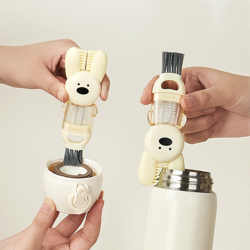 Rabbit cup lid brush four in one insulated water cup brush milk bottle pacifier cup mouth gap cleaning brush - V.I.P Digital Presence