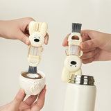 Rabbit cup lid brush four in one insulated water cup brush milk bottle pacifier cup mouth gap cleaning brush - V.I.P Digital Presence