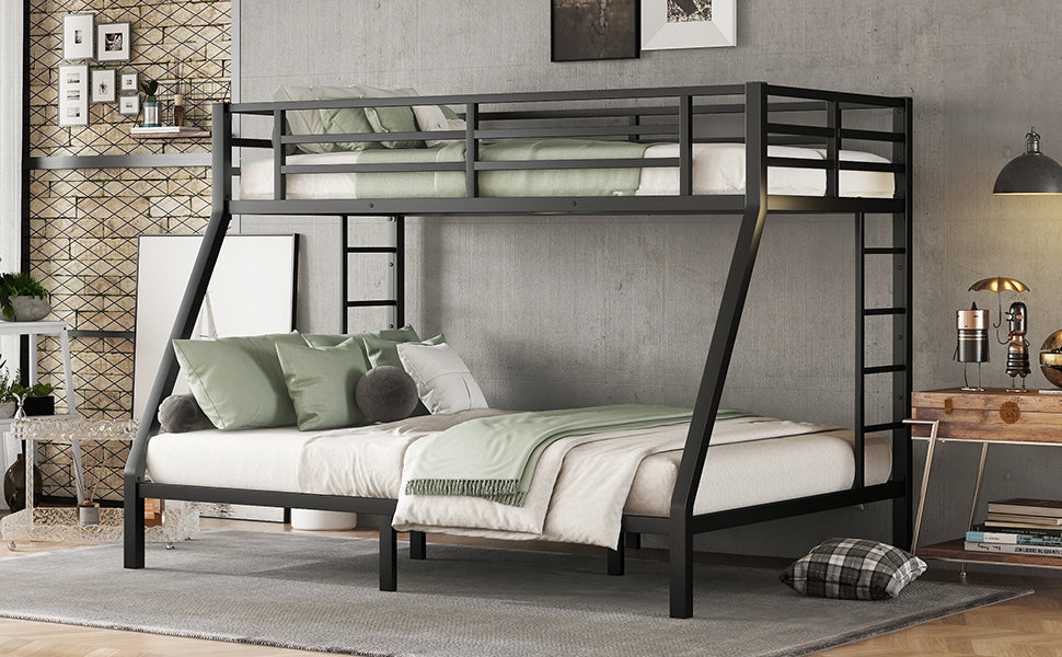 Metal Twin XL over Queen Bunk Bed for Teens and Adults,Space-Saving/Noise Reduced/No Box Spring Needed - V.I.P Digital Presence