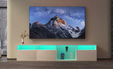 TV console with storage cabinet, 82.6-inch long LED TV stand with 31 mode switching lights (white, suitable for 75/80 inch TVs) - V.I.P Digital Presence