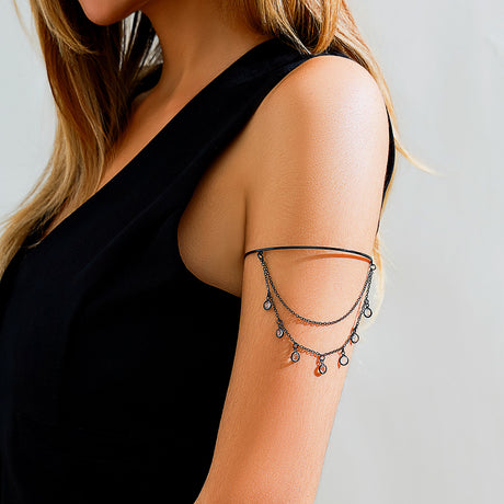 Sweet and Cool Gothic Cross Crystal Chain Multi layer Open Arm Bracelet Hand Ornament Leg Chain - V.I.P Digital Presence