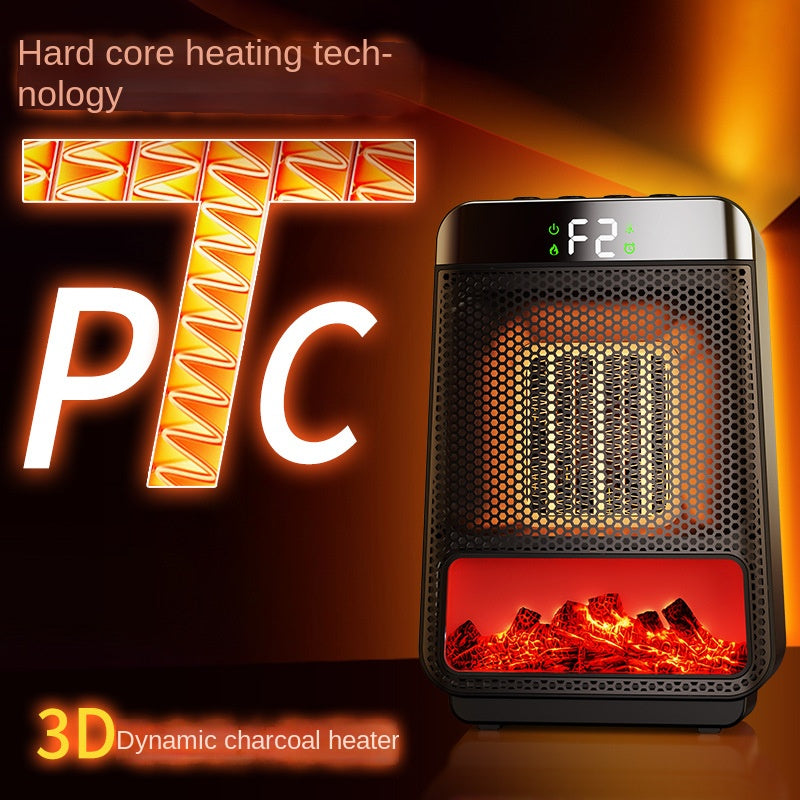 3D dynamic flame heater, household heater, silent and energy-saving PTC speed electric heater - V.I.P Digital Presence