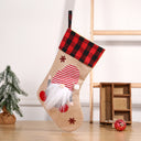 Christmas Socks Pendant Faceless Elderly Checkered Christmas Socks Gift Bag Christmas Decorations - V.I.P Digital Presence