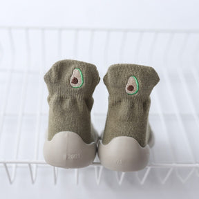 Autumn New Soft Sole Baby Walking Shoes Knitted Embroidered Baby Floor Socks Shoes Avocado Children's Socks - V.I.P Digital Presence