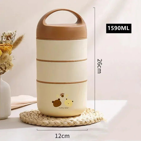 1240ML/1590ML Large Capacity Stainless Steel 304 Lunch Box Leak-Proof Multi layer Thermal Bento Box Adult Student Food Container - V.I.P Digital Presence