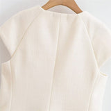 Fashionable Casual Round Neck Versatile Vest with Front Button Closure for Women - V.I.P Digital Presence
