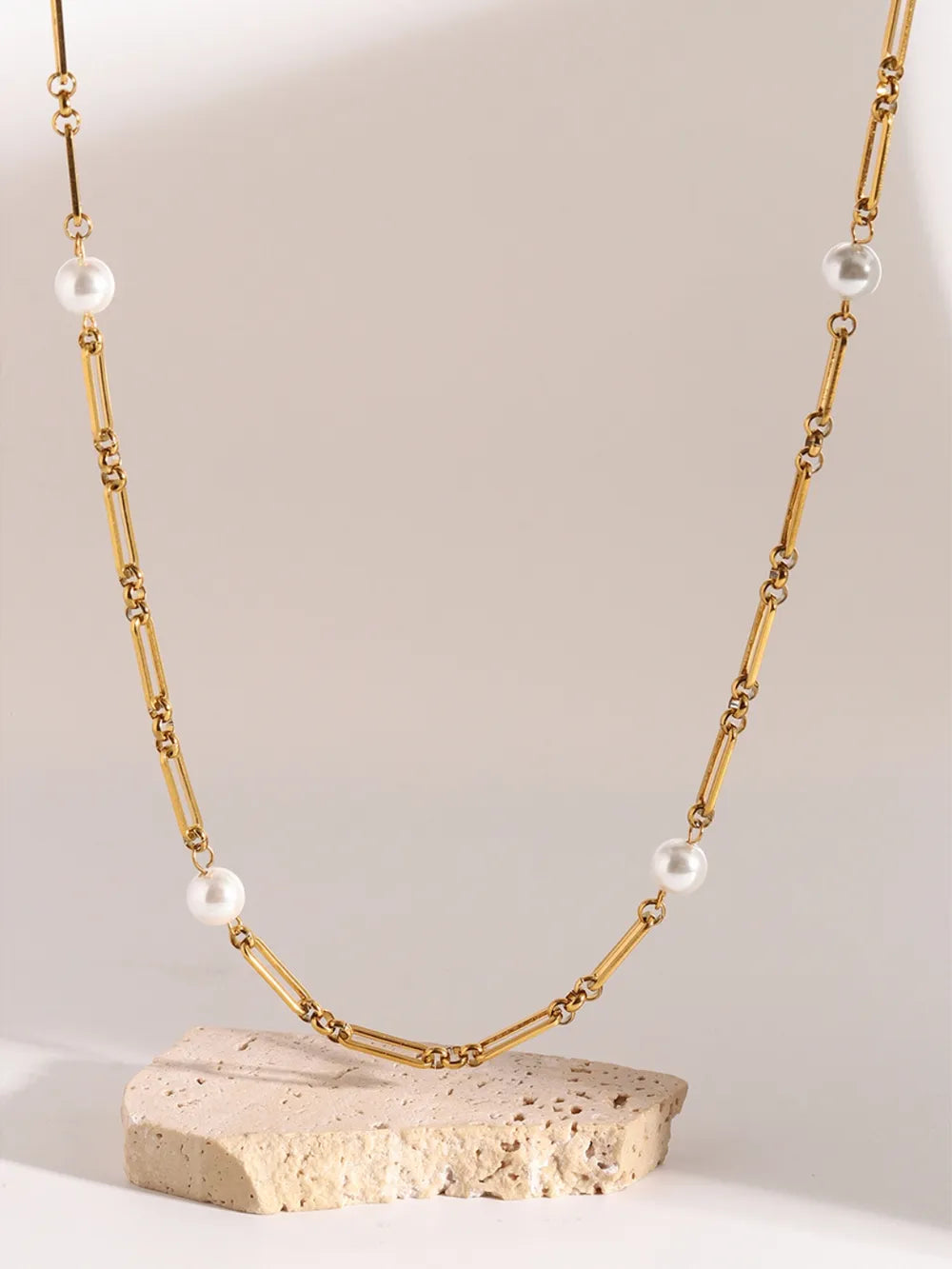 Stainless Steel Pearl Chain Necklace - V.I.P Digital Presence