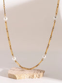 Stainless Steel Pearl Chain Necklace - V.I.P Digital Presence