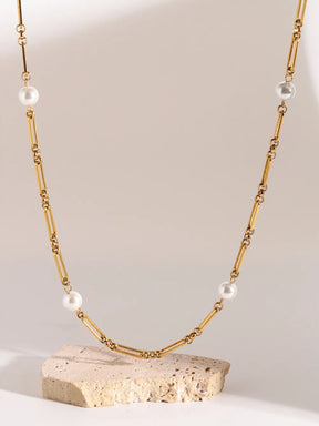 Stainless Steel Pearl Chain Necklace - V.I.P Digital Presence