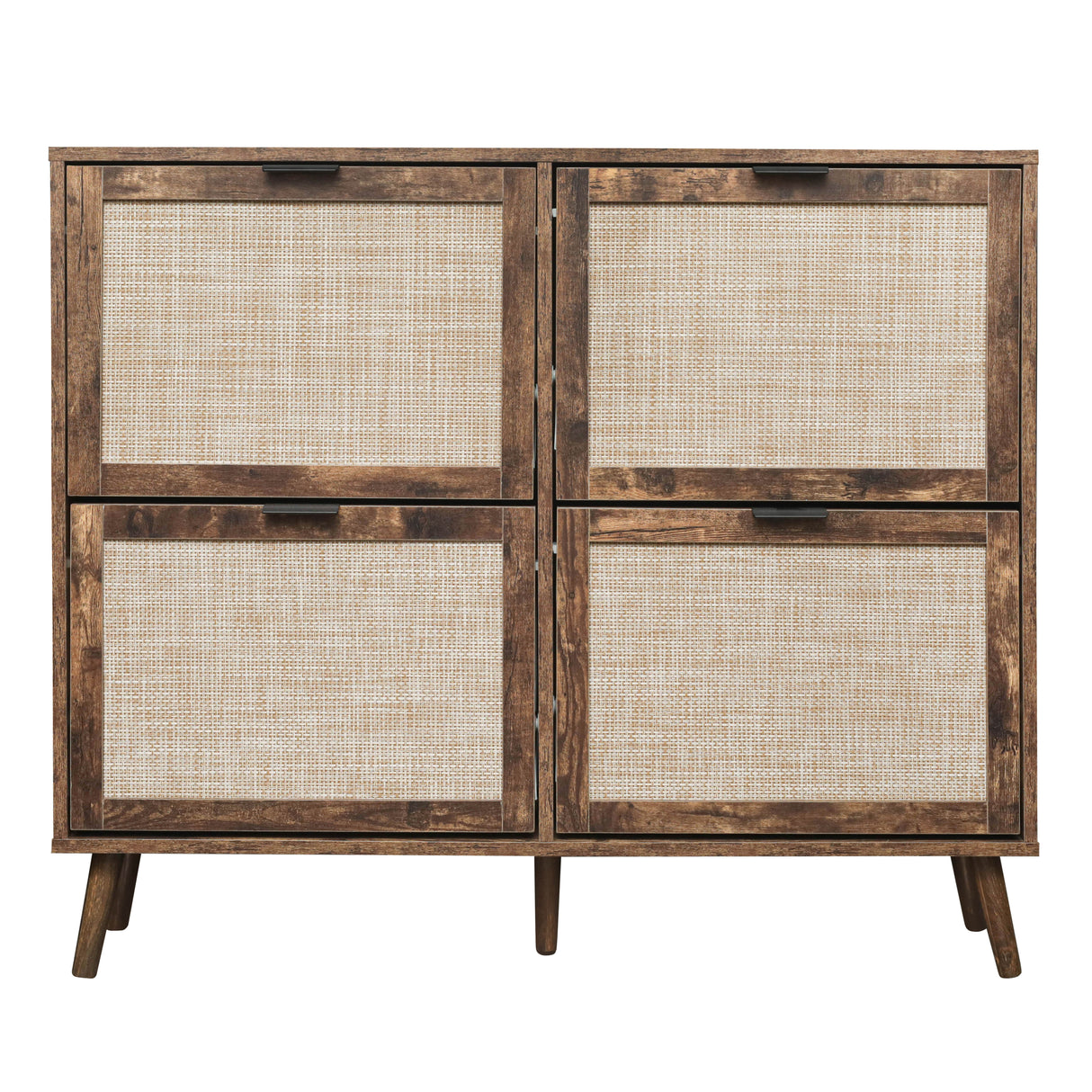 4 Door Shoe Rack, Freestanding Modern Shoe Storage Cabinet, for Entryway - V.I.P Digital Presence