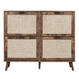 4 Door Shoe Rack, Freestanding Modern Shoe Storage Cabinet, for Entryway - V.I.P Digital Presence