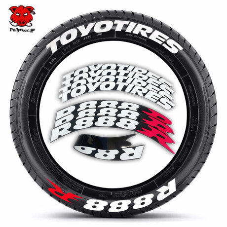 [One-piece set] Tire letter sticker one-piece set One-piece set Suitable for 4 tires No accessories included - V.I.P Digital Presence