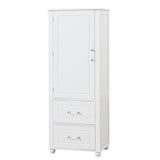 Tall bathroom storage cabinet with two drawers and adjustable shelves for independent storage - V.I.P Digital Presence