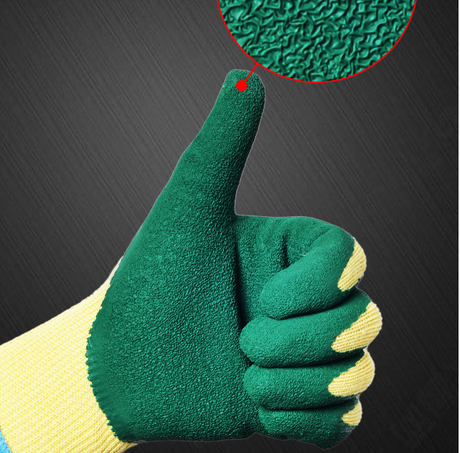 latex coated work gloves, green palm latex coated work gloves - cotton/polyester shell, size 10, 1 pack, 12 pairs - V.I.P Digital Presence