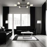 6 Light Modern Sputnik Lights Semi Flush Mount Ceiling Light Black Finished - V.I.P Digital Presence