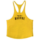 Bodybuilding and fitness vest printed with fine straps deep digging weightlifting pure cotton vest training suit - V.I.P Digital Presence