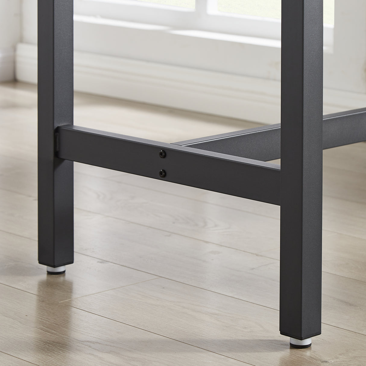 Bar Table Set with 4 Bar stools PU Soft seat with backrest Grey 47.24'' L x 23.62'' W x 35.43'' H - V.I.P Digital Presence