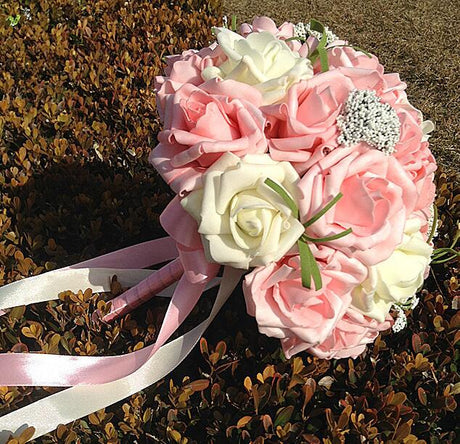 Bride Holding Flowers Romantic Wedding Colorful Bride 's Bouquet Red Pink Blue And Purple Bridal - V.I.P Digital Presence