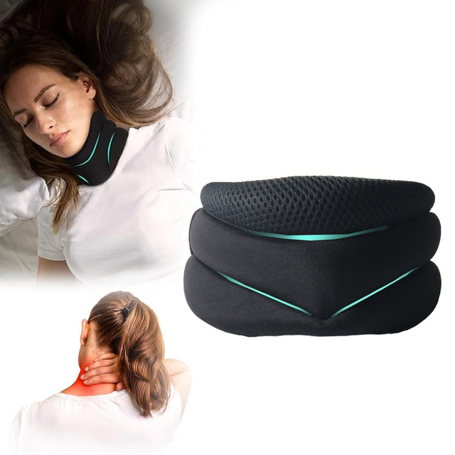 Three layer sponge neck support, breathable, high elasticity, anti bowing, forward leaning, cervical neck decompression, office neck cover - V.I.P Digital Presence