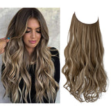 European And American Wig Piece Female Fishline Hair Extension Piece Chemical Fiber Matte High Temperature Silk Long Curly Human Hair - V.I.P Digital Presence