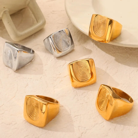 Titanium Steel Fingerprint Signet Ring - V.I.P Digital Presence