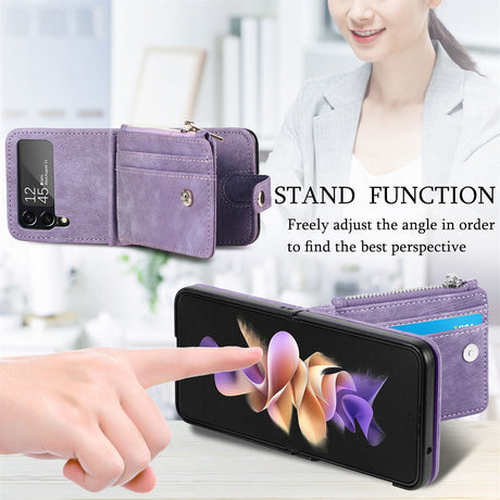 Suitable for Samsung Galaxy Z Flip4 folding phone case zipper card insertion protective cover Z Flip3 flip cover - V.I.P Digital Presence