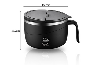 Portable lid insulation 304 stainless steel instant noodle bowl Japanese style sealed lunch box - V.I.P Digital Presence